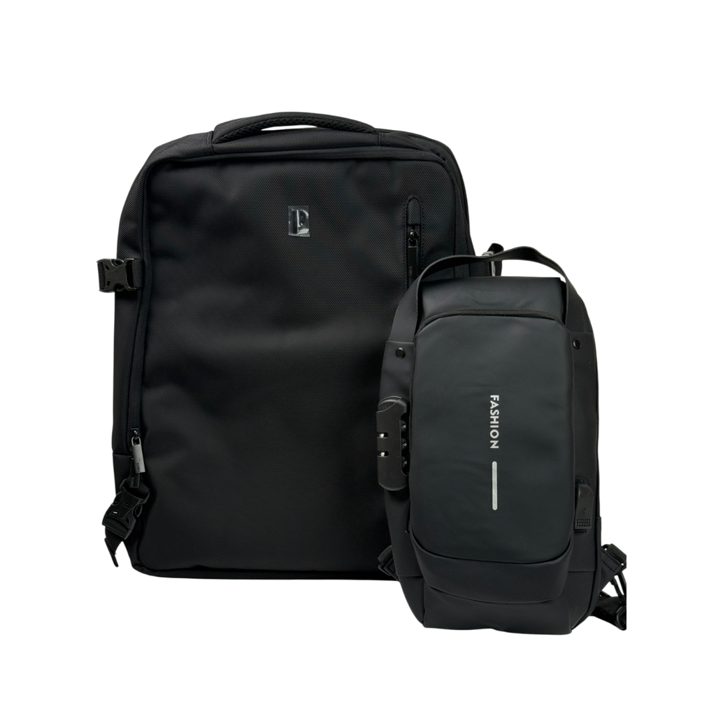 MOCHILA PORTA IBERIA BLACK + MORRAL ANTIRROBO