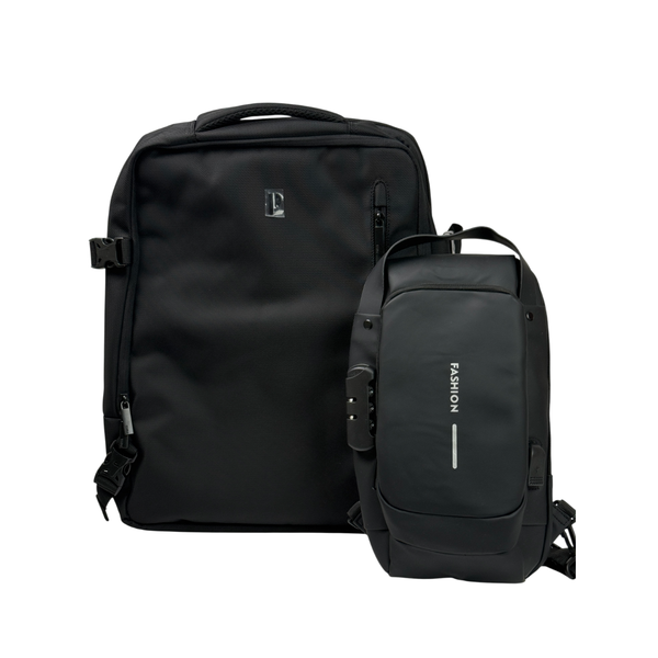 MOCHILA PORTA IBERIA BLACK + MORRAL ANTIRROBO
