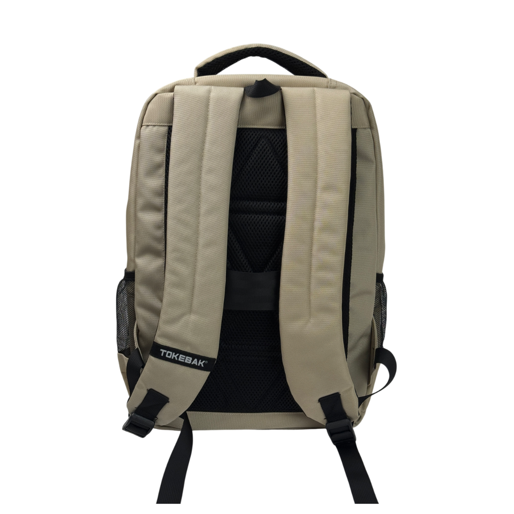 MOCHILA TOKEBAK ROMBO CREMA + MORRAL ANTIRROBO