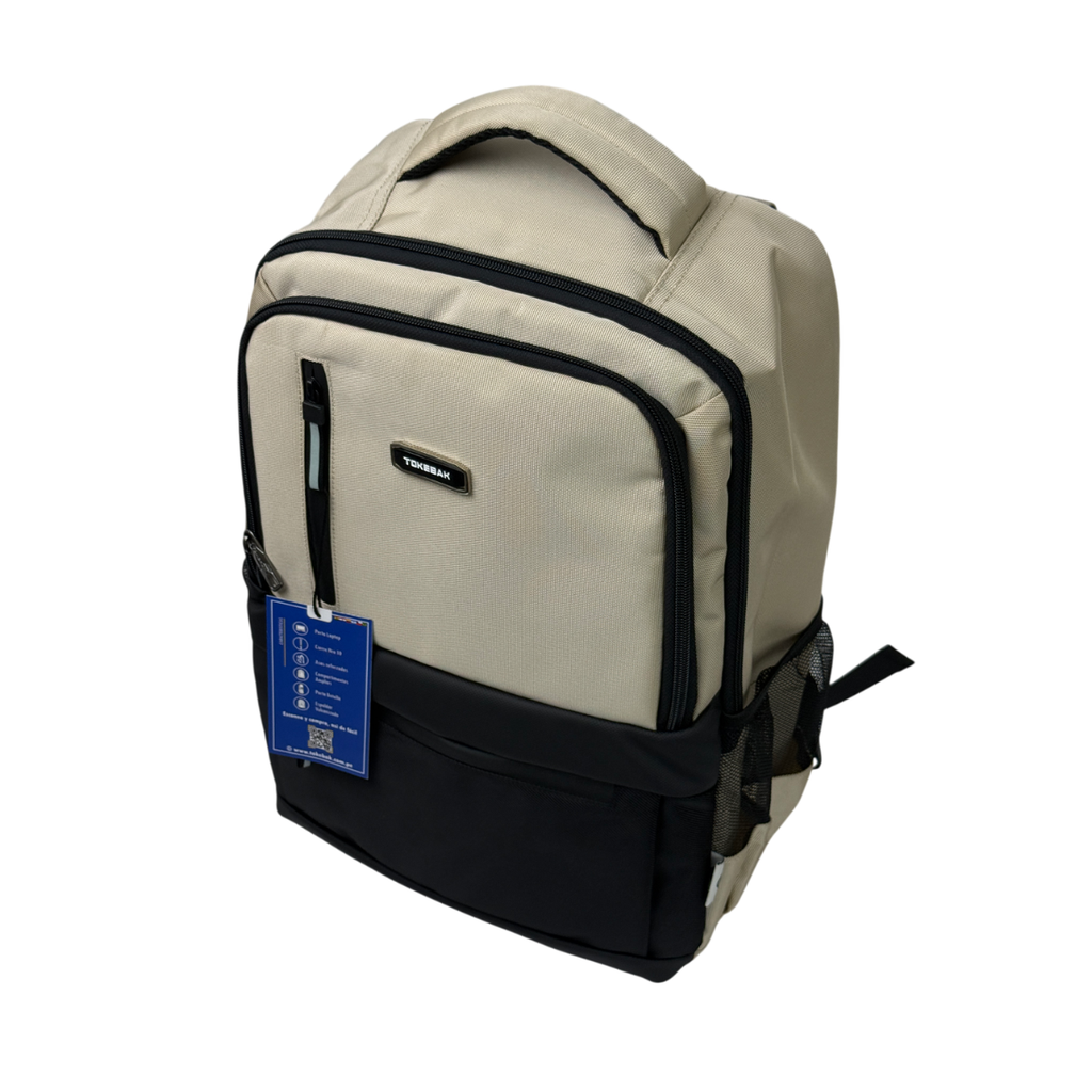 MOCHILA TOKEBAK ROMBO CREMA