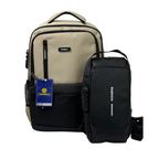 MOCHILA TOKEBAK ROMBO CREMA + MORRAL ANTIRROBO
