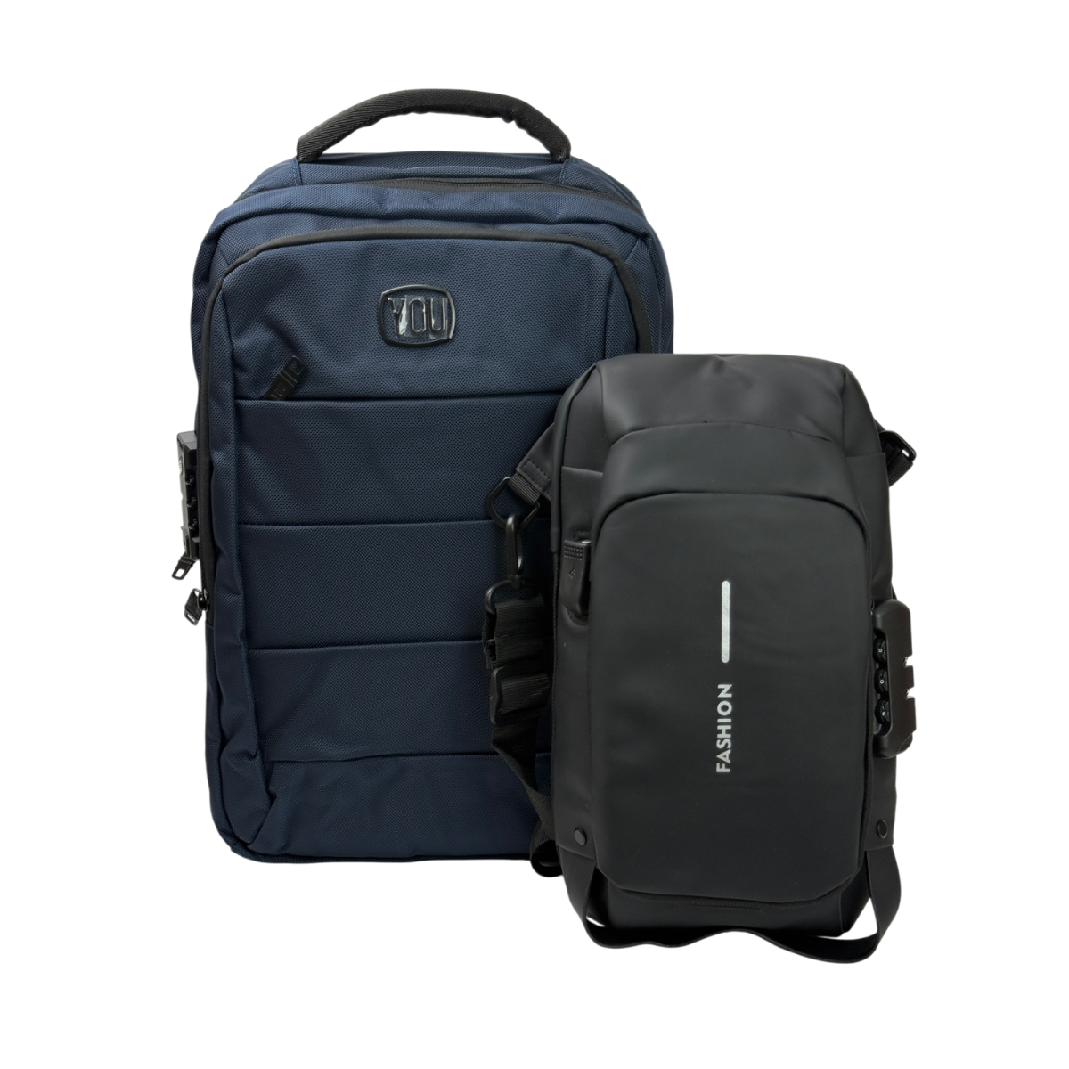 MOCHILA YOU INSPIRA AZUL + MORRAL ANTIRROBO