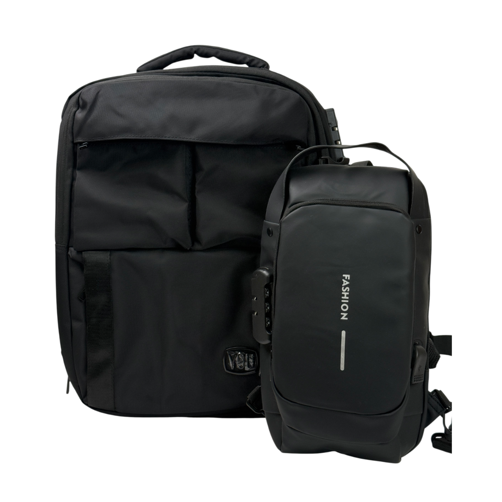 MOCHILA YOU TRAVELER NEGRA + MORRAL ANTIRROBO