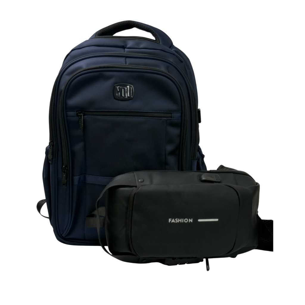MOCHILA YOU URBAN AZUL + MORRAL ANTIRROBO