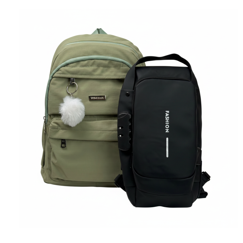 MOCHILA TOKEBAK TUKSU VERDE + MORRAL ANTIRROBO