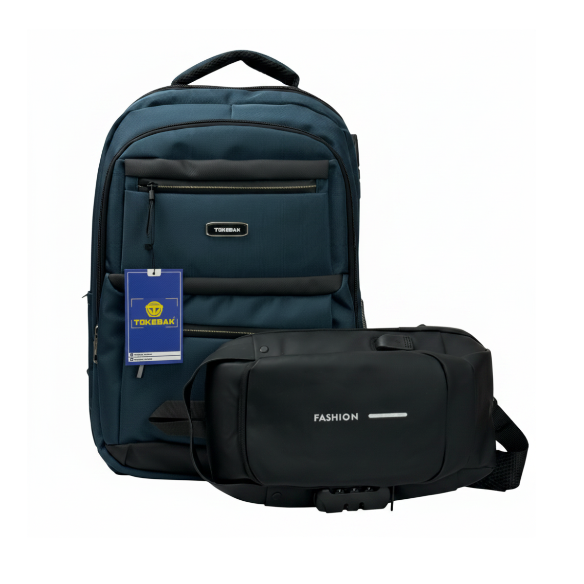 MOCHILA TOKEBAR TIER - AZUL + MORRAL ANTIRROBO