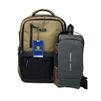 MOCHILA TOKEBAK ROMBO - BEIGE + MORRAL ANTIRROBO
