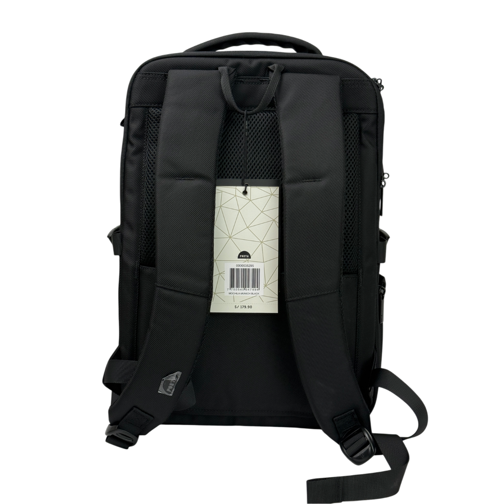 MOCHILA PORTA MUNICH NEGRO + MORRAL ANTIRROBO